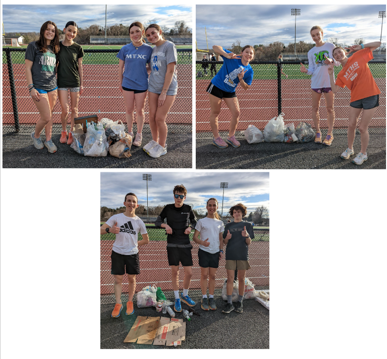 MTHS tack students picking up trash